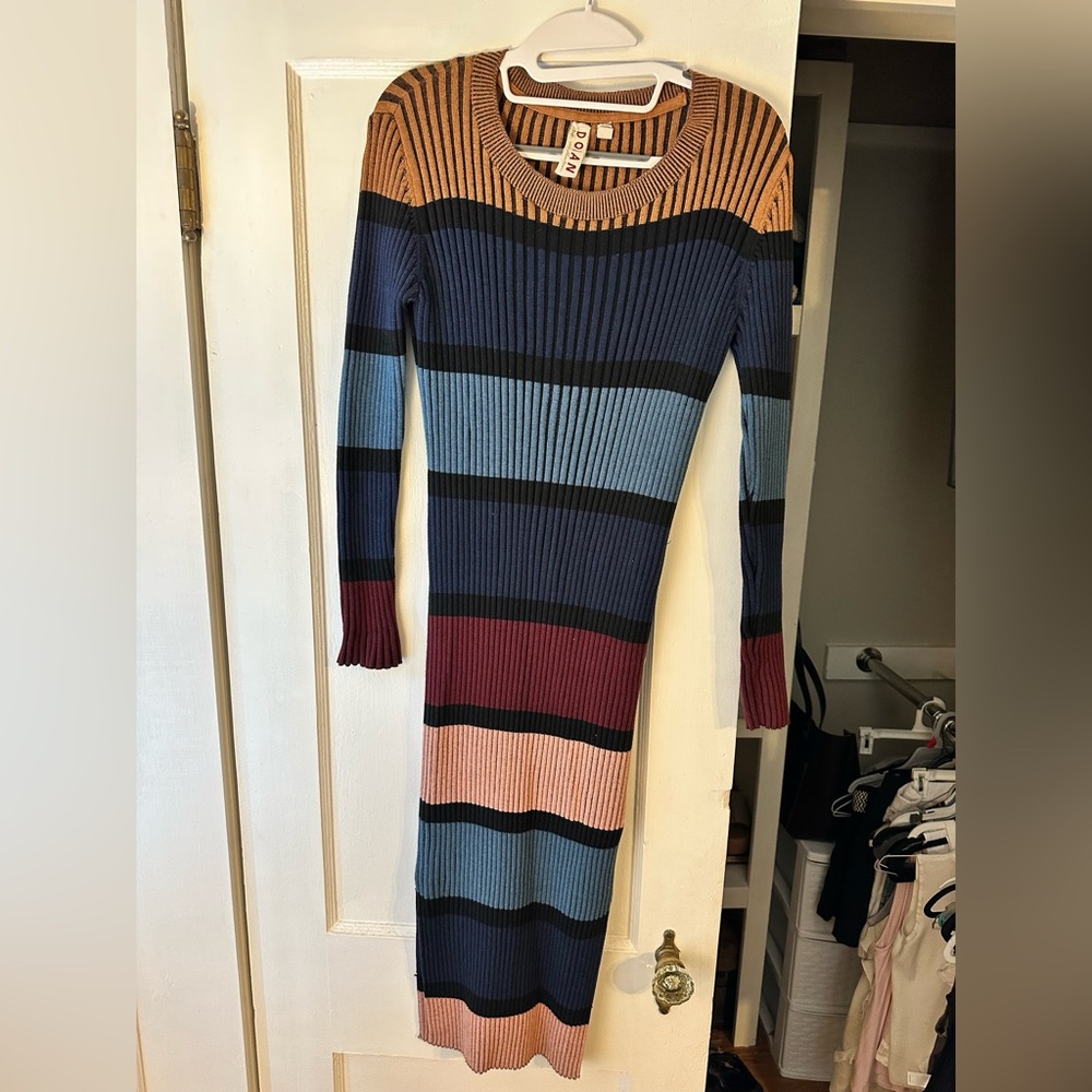 Dolan Multicolor Striped Long Sleeve Dress